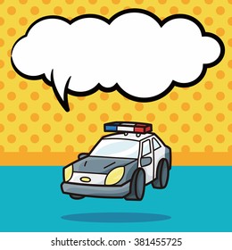 police car doodle, speech bubble