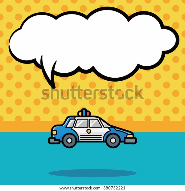 police car doodle, speech\
bubble