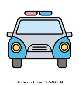 Police Car Fill Inside Vector Icon Which Can Easily Modify Or Edit 