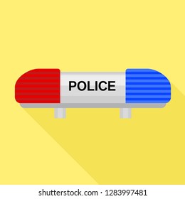 Police car flasher icon. Flat illustration of police car flasher vector icon for web design