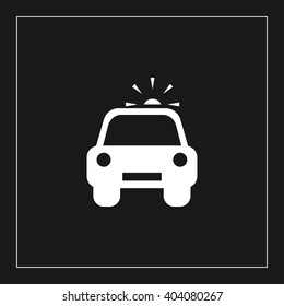 police car flat icon. police car vector illustration