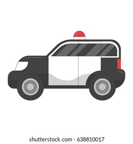 Police car flat icon Vector illustration