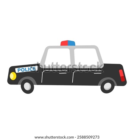 Police car flat vector illustration