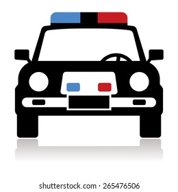 police car, front view 