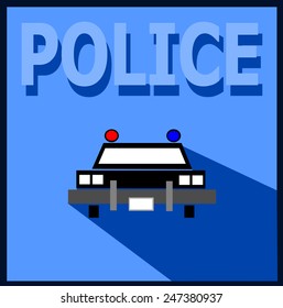 police car graphic design with shadow