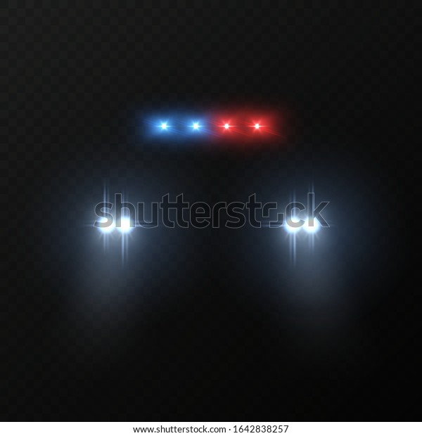 Police Car Headlights Patrol Police Car Stock Vector (Royalty Free ...