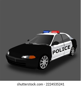 police car with high speed vector