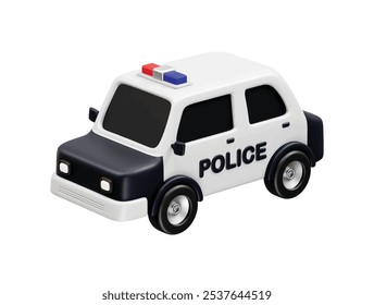 Police car icon 3d rendering vector