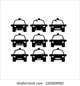 Police Car icon - black vector illustration with reflection - Vector 