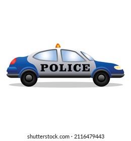 Police Car Icon Cartoon Vector. Cop Vehicle. Patrol Chase