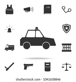 Police car Icon. Detailed set of police element icons. Premium quality graphic design. One of the collection icons for websites, web design, mobile app on white background