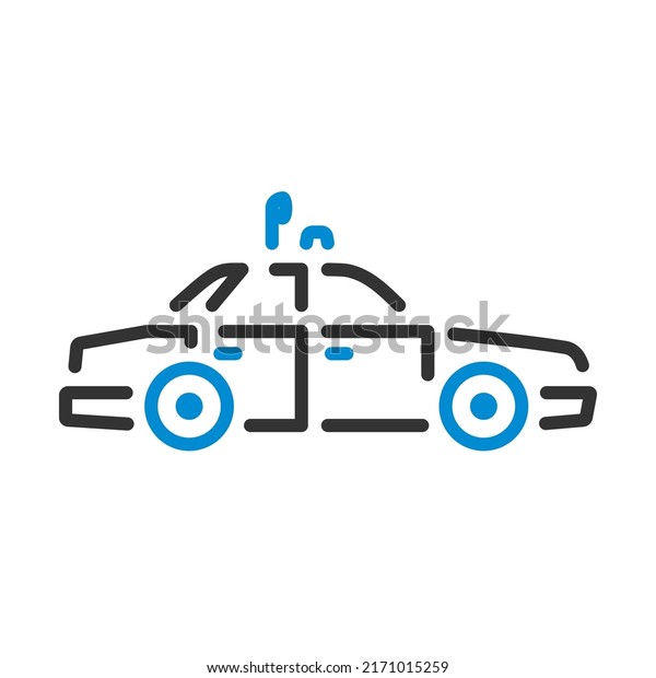 Police Car Icon. Editable Bold Outline With
Color Fill Design. Vector
Illustration.