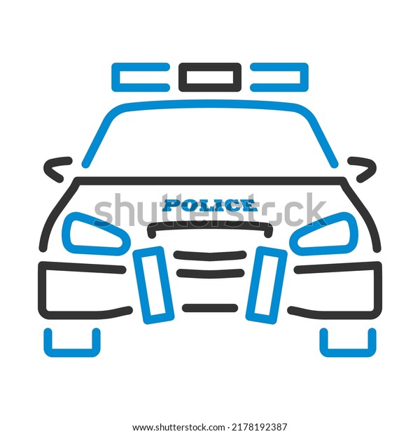Police Car Icon. Editable Bold Outline With
Color Fill Design. Vector
Illustration.