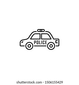 Police car icon. Element of legal services thin line icon