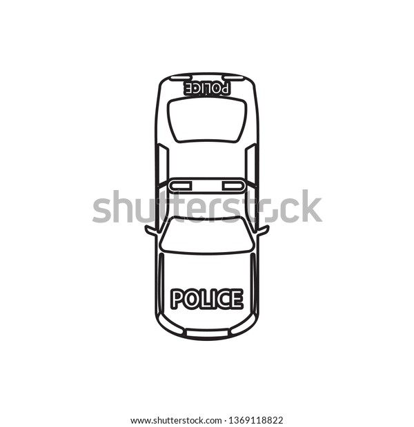 police car icon. Element of\
Transport view from above for mobile concept and web apps icon.\
Outline, thin line icon for website design and development, app\
development