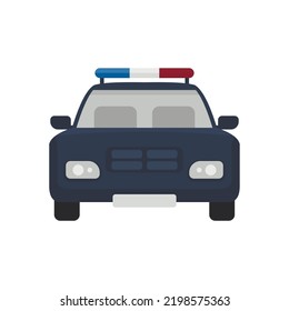 Police car icon. Flat illustration of police car vector icon isolated on white background