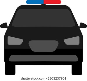 Police car icon. Flat illustration of police car vector icon isolated on white background