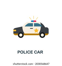 Police Car icon. Flat sign element from transport collection. Creative Police Car icon for web design, templates, infographics and more
