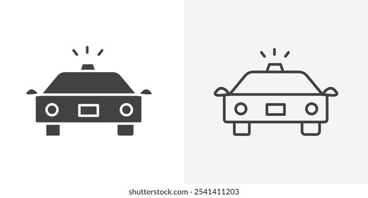 Police car icon flat and simple set design