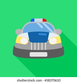 Police car icon. Flat style. Vector design