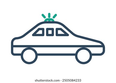 Police car icon. line icon style. icon related to transportation. legal elements vector illustration