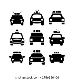 police car icon or logo isolated sign symbol vector illustration - Collection of high quality black style vector icons
