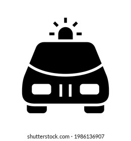 police car icon or logo isolated sign symbol vector illustration - high quality black style vector icons
