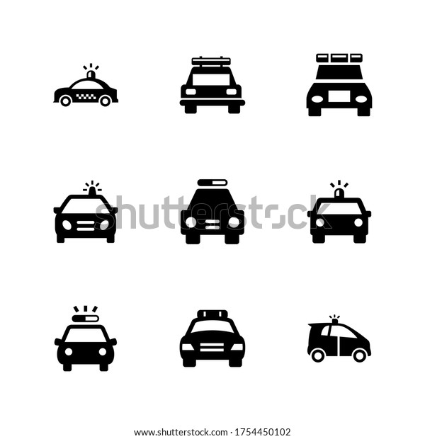 police car  icon or logo isolated sign symbol\
vector illustration - Collection of high quality black style vector\
icons\
