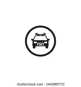 Police car icon on white. Vector