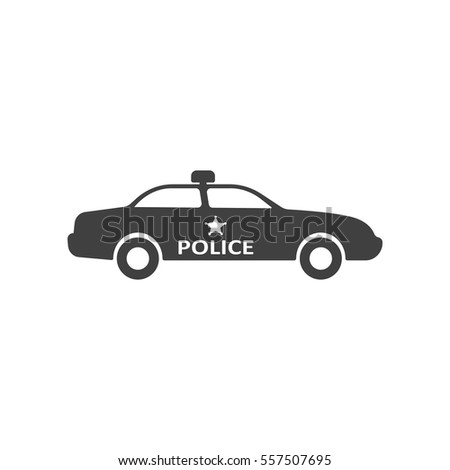 Police Car Icon On White Background Stock Vector (Royalty Free ...