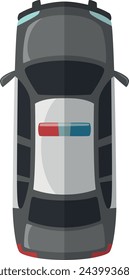Police car icon. Patrol auto top view