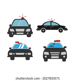 police car icon set design illustration template