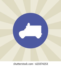 police car icon. sign design. background