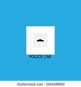 police car icon sign signifier vector