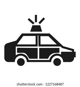 Police car icon. Simple illustration of police car vector icon for web design isolated on white background