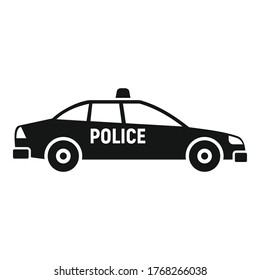 Police car icon. Simple illustration of police car vector icon for web design isolated on white background