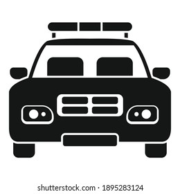 Police car icon. Simple illustration of police car vector icon for web design isolated on white background