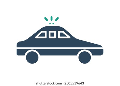 Police car icon. solid icon style. icon related to transportation. legal elements vector illustration