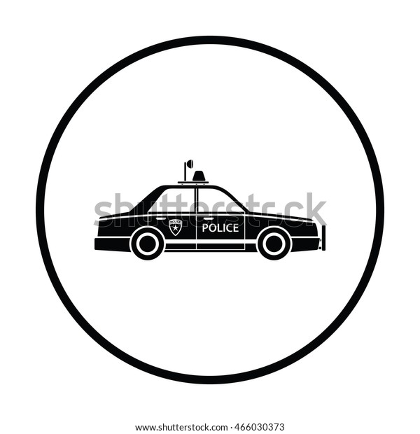 Police Car Icon Thin Circle Design Stock Vector (Royalty Free ...