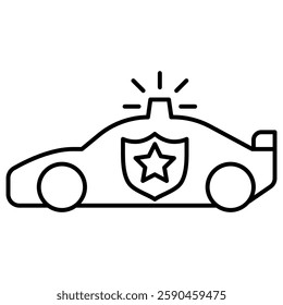 Police car icon in thin line style