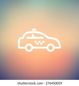 Police car icon thin line for web and mobile, modern minimalistic flat design. Vector white icon on gradient mesh background.