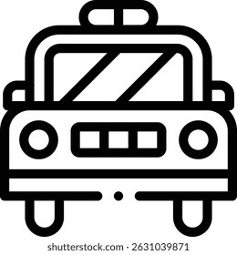 police car icon. Thin Linear Style Design Isolated On White Background