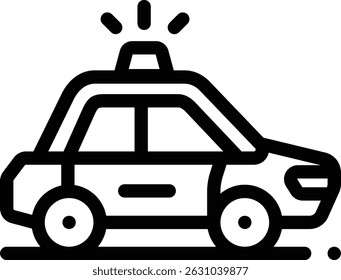 police car icon. Thin Linear Style Design Isolated On White Background