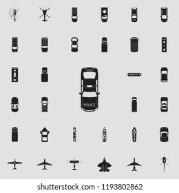 police car icon. Transport view from above icons universal set for web and mobile