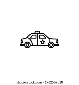 police car icon. transportation and vehicle icon outline style. perfect use for icon, logo, illustration, website, and more. icon design line style