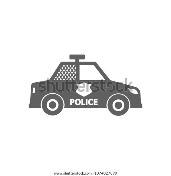 Police car icon in trendy flat style isolated on\
white background. Symbol for your web site design, logo, app, UI.\
Vector illustration,\
EPS