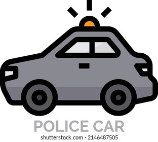 Police car icon vector design flat