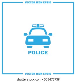 police car icon vector EPS 10, abstract sign flat design,  illustration modern isolated badge for website or app - stock info graphics