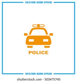 police car icon vector EPS 10, abstract sign flat design,  illustration modern isolated badge for website or app - stock info graphics