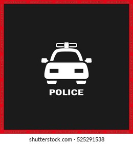 police car icon vector EPS 10, abstract sign flat design,  illustration modern isolated badge for website or app - stock info graphics